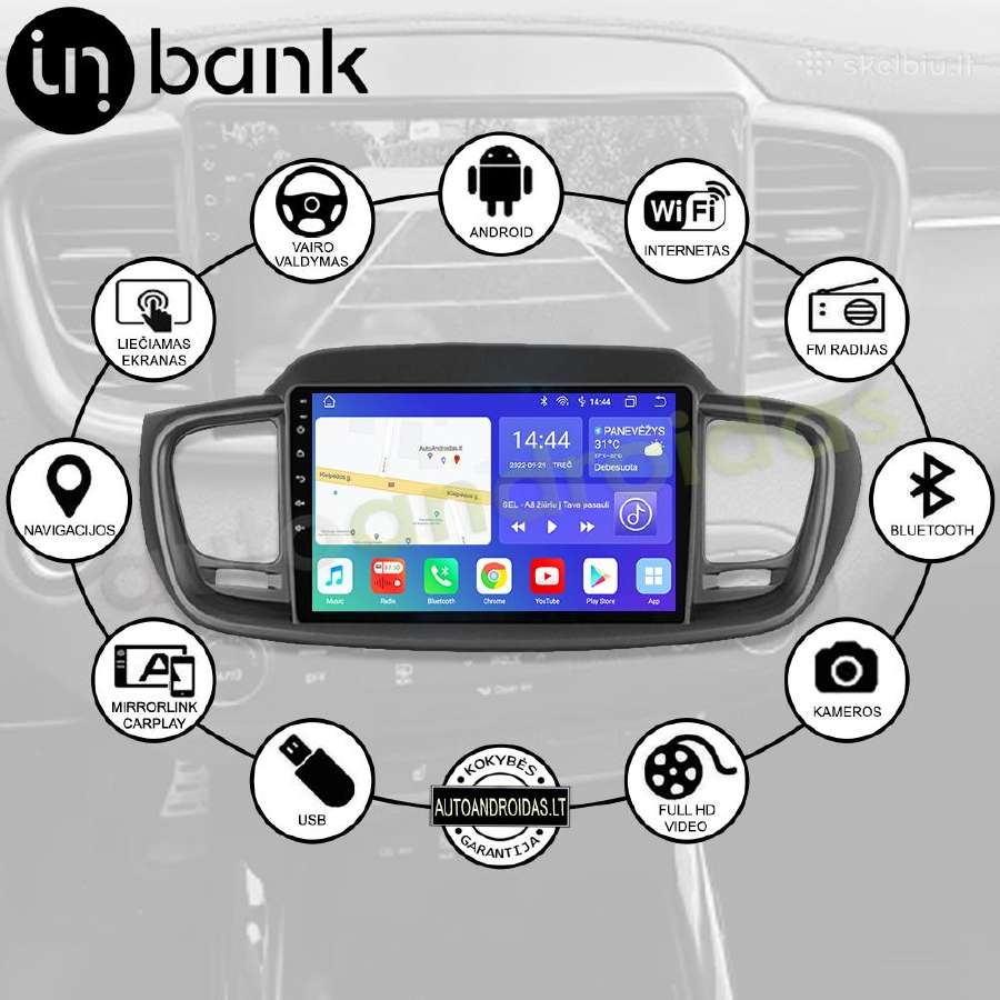 Kia Sorento 2014-17 Android multimedija WiFi/GPS - nuotraukos Nr. 2