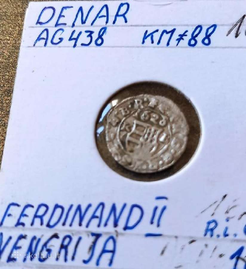 Vengrija 1628 1 denaras (sidabras)