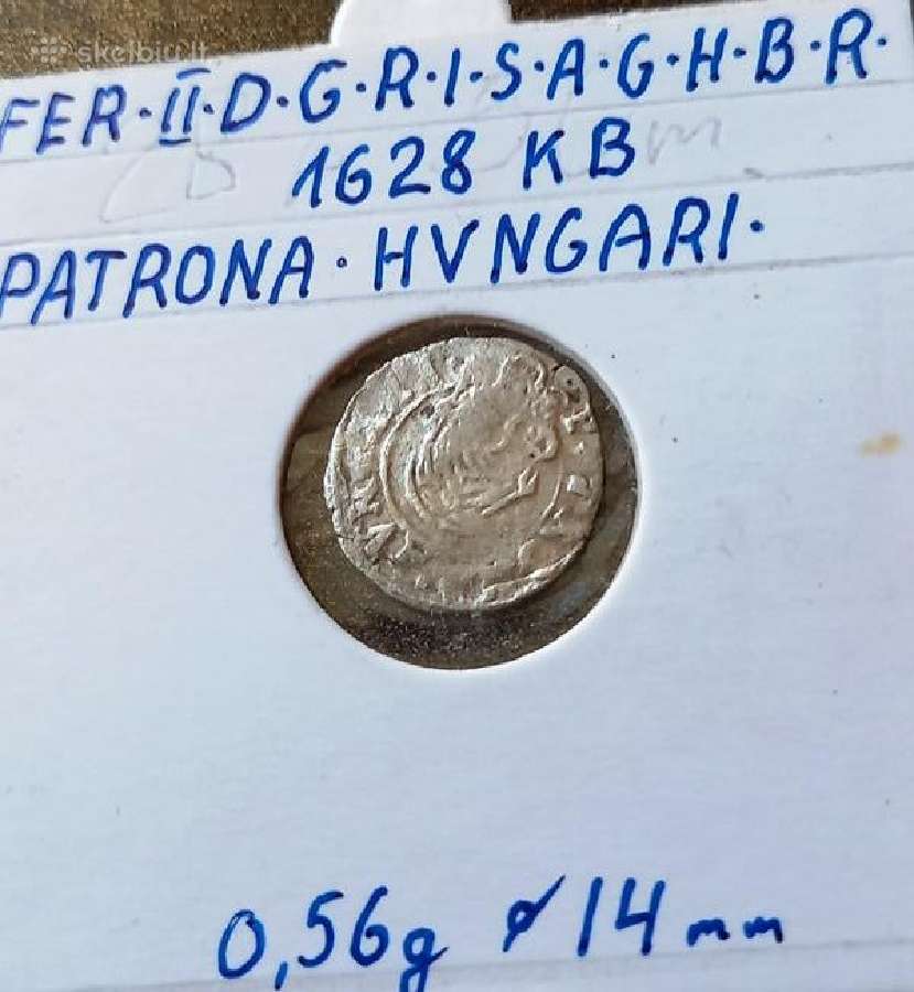 Vengrija 1628 1 denaras (sidabras) - nuotraukos Nr. 2