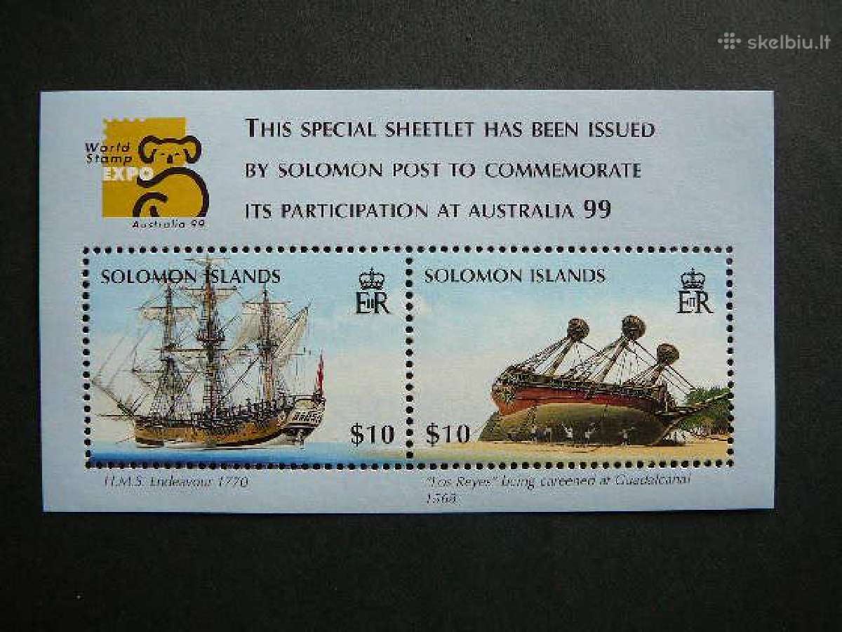 Burlaiviai Laivai Solomonai 1999 Mnh sol486