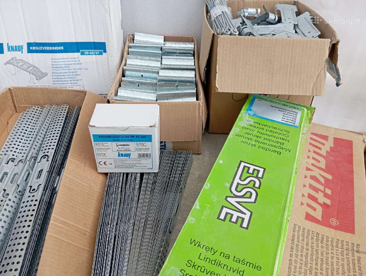 Knauf gipso sistemos detalės, likučiai pigiai