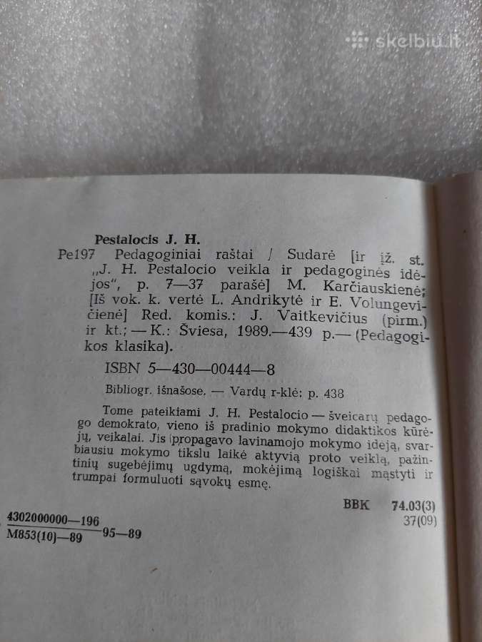 Pedagoginiai raštai. J. H. Pestalocis - nuotraukos Nr. 3