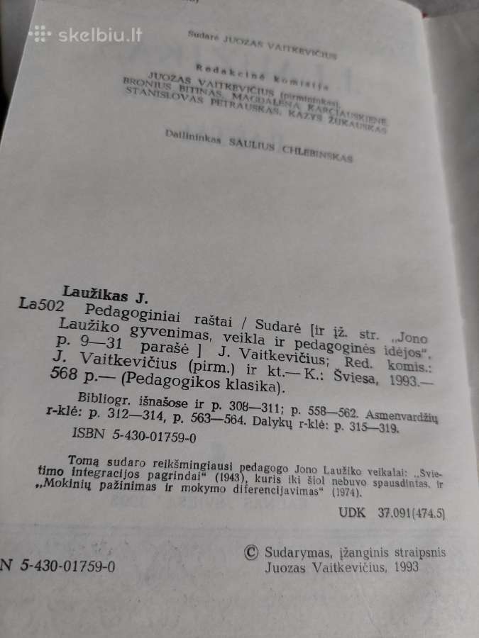 Pedagoginiai raštai. J. Laužikas - nuotraukos Nr. 3