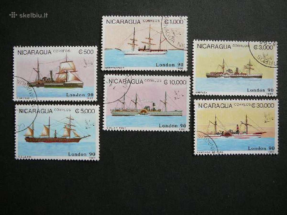 Burlaiviai Laivai Nikaragva 1990 antsp. kr158