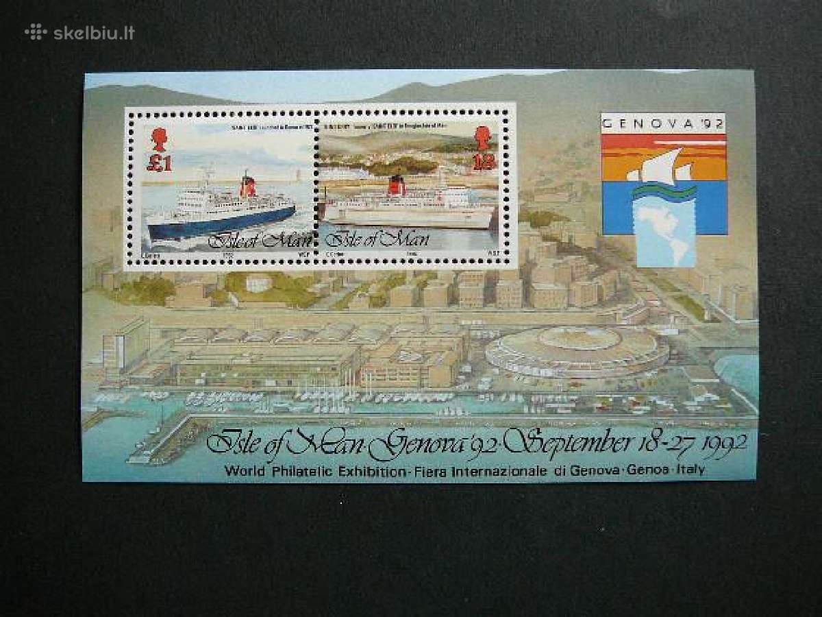Burlaiviai Laivai Isle of Man 1992 Mnh fm37