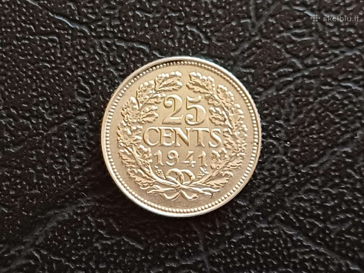 25 centai 1941m. Nyderlandai sidabras