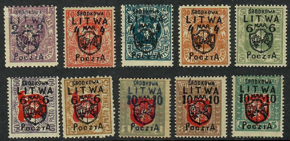 Vidurio Lietuva (Litwa Srodkowa) pilnas komplektas - nuotraukos Nr. 3