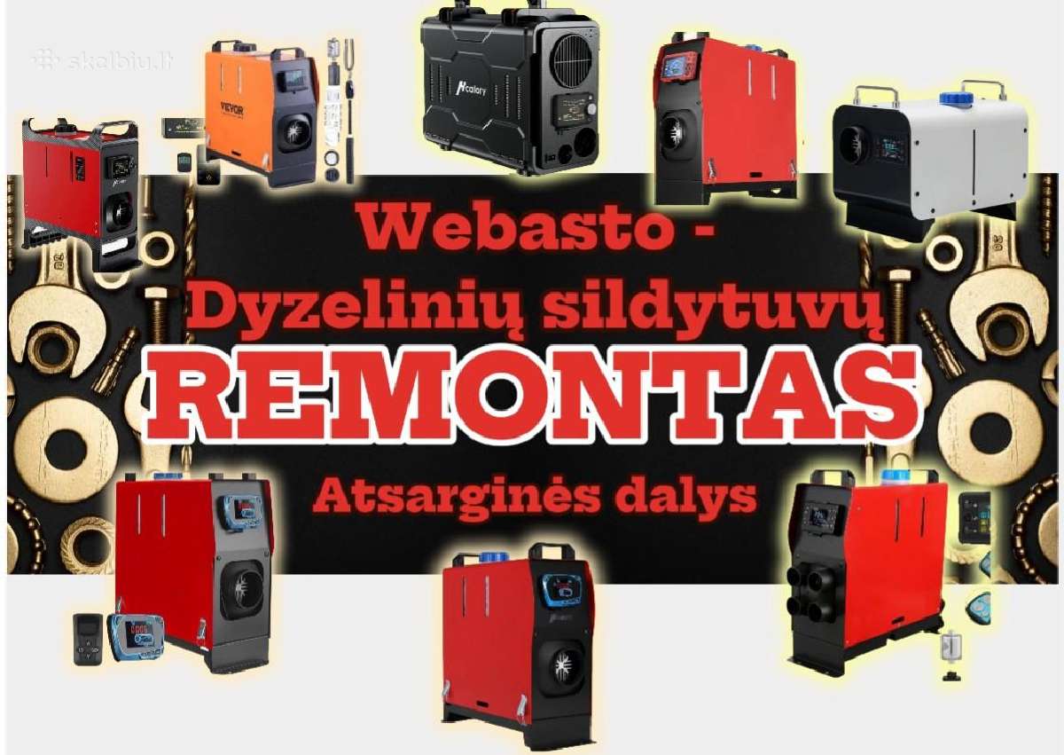 Dyzelių šildytuvų remontas, atsarginės dalys.