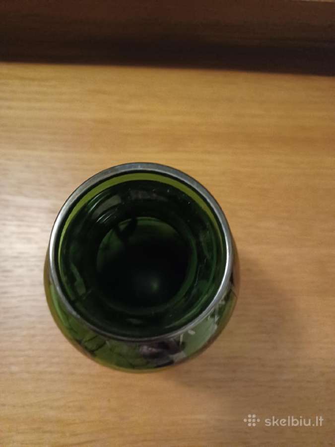 Venecijietiška žalio stiklo vazelė - nuotraukos Nr. 4