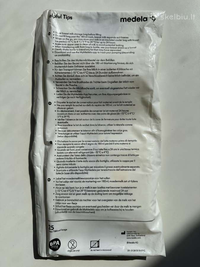 Maišeliai motinos pienui saugoti ir užšaldyti - nuotraukos Nr. 2