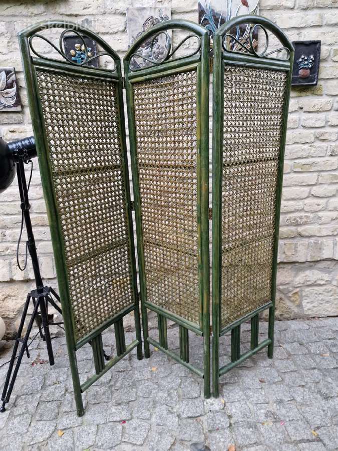 Vintažinė mid century bambukinė širma
