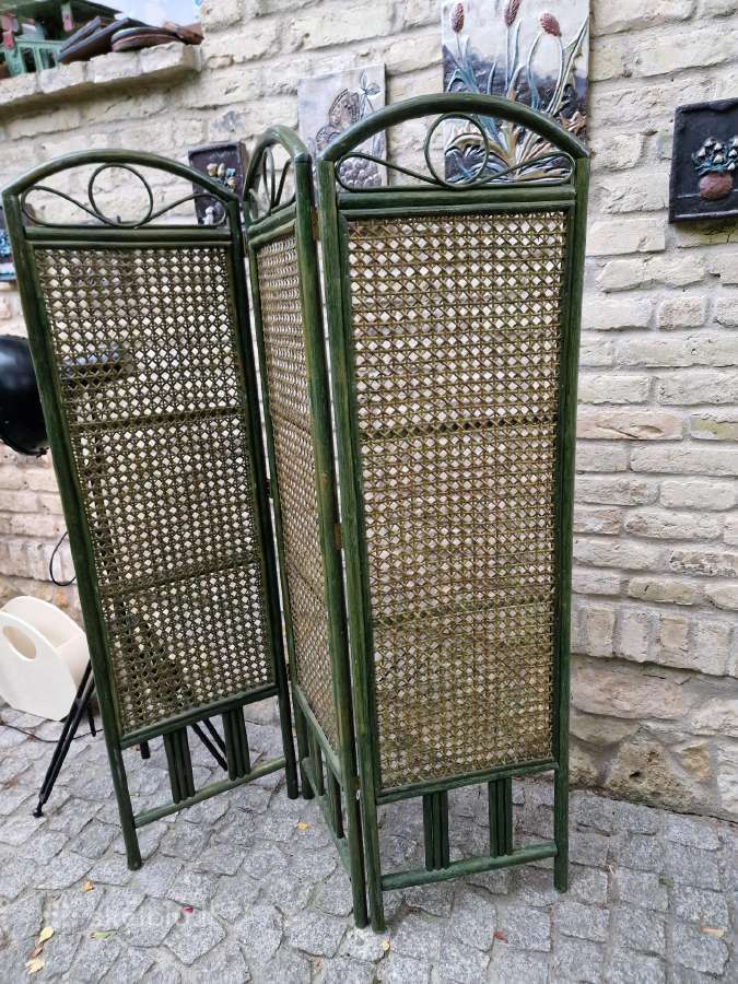 Vintažinė mid century bambukinė širma - nuotraukos Nr. 5