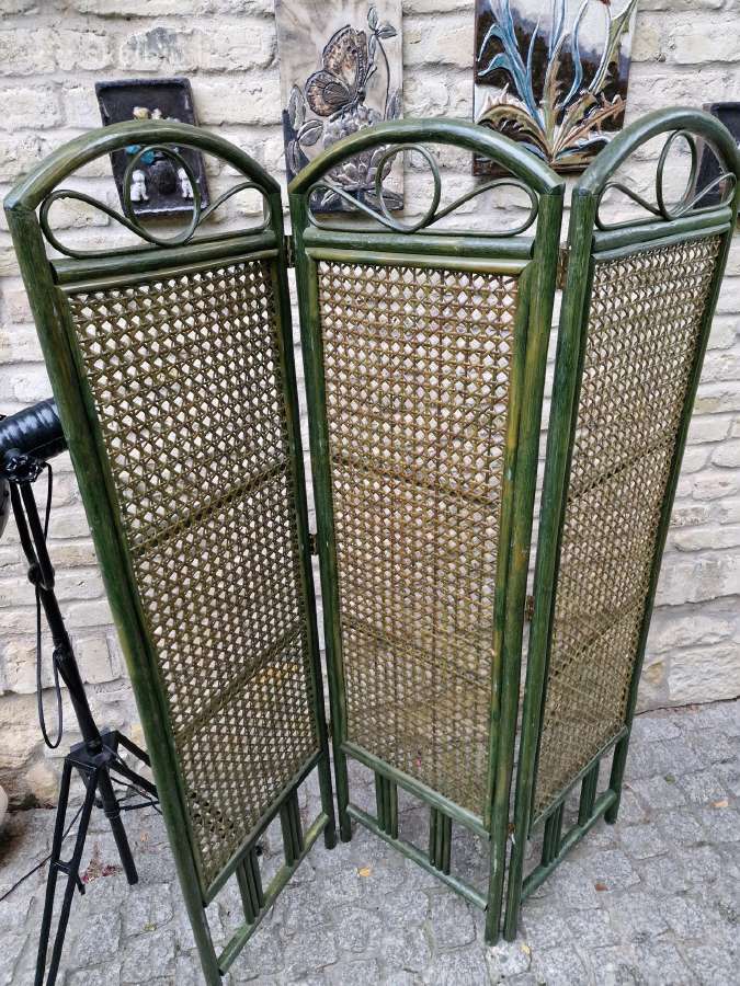 Vintažinė mid century bambukinė širma - nuotraukos Nr. 7
