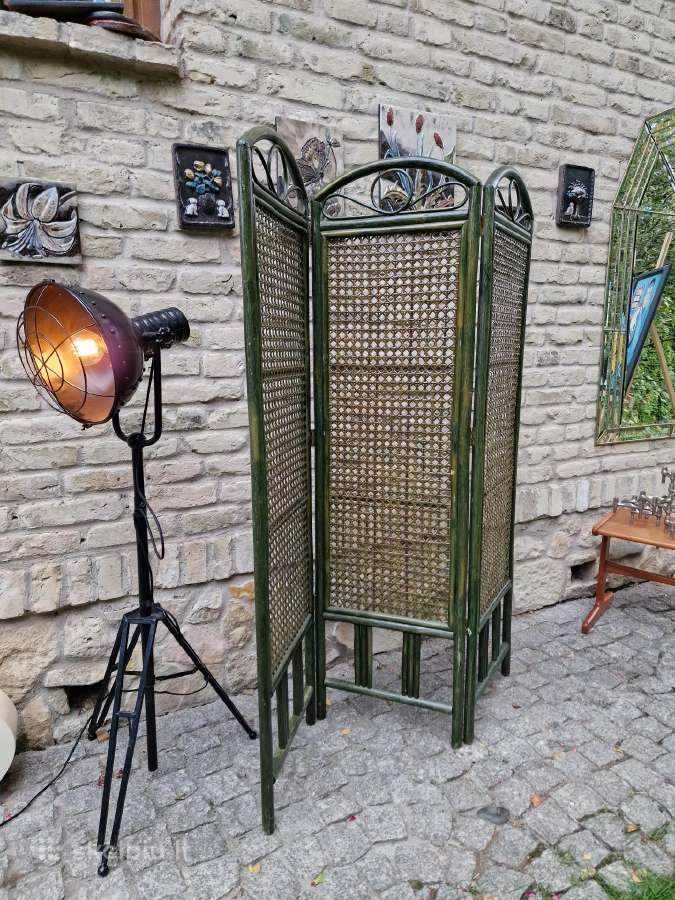 Vintažinė mid century bambukinė širma - nuotraukos Nr. 9