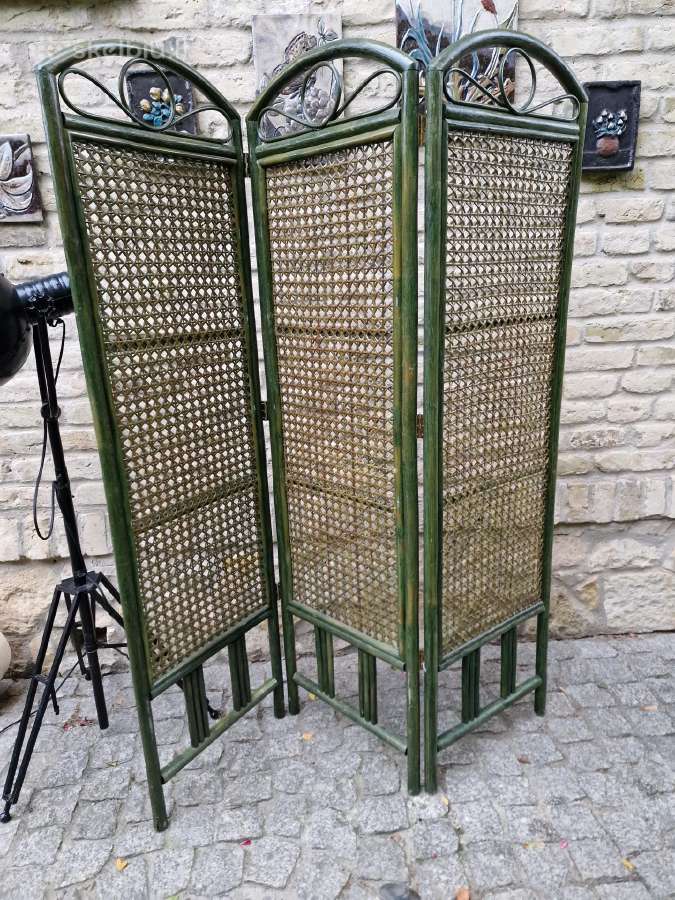 Vintažinė mid century bambukinė širma - nuotraukos Nr. 12