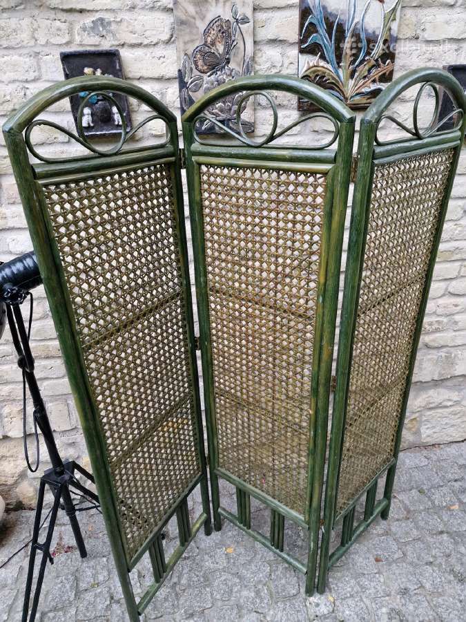 Vintažinė mid century bambukinė širma - nuotraukos Nr. 17