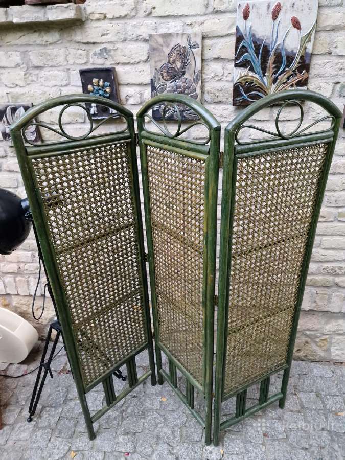 Vintažinė mid century bambukinė širma - nuotraukos Nr. 22