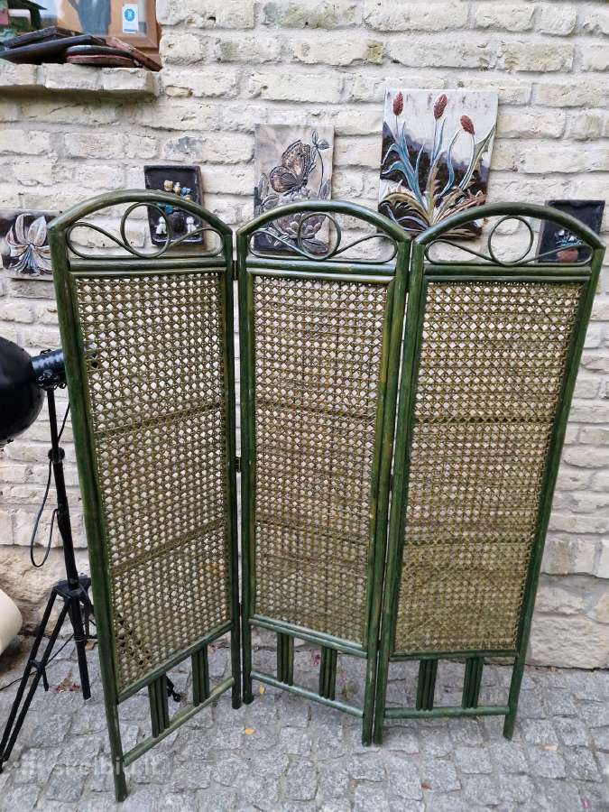 Vintažinė mid century bambukinė širma - nuotraukos Nr. 26