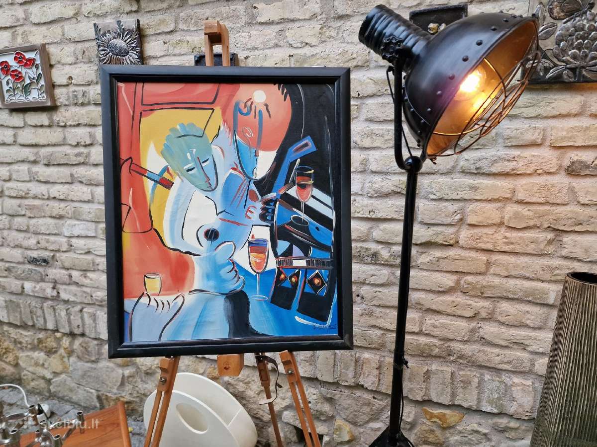 Vintažiniai mid century abstrakcionizmo darbai - nuotraukos Nr. 2