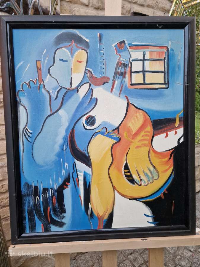 Vintažiniai mid century abstrakcionizmo darbai - nuotraukos Nr. 9