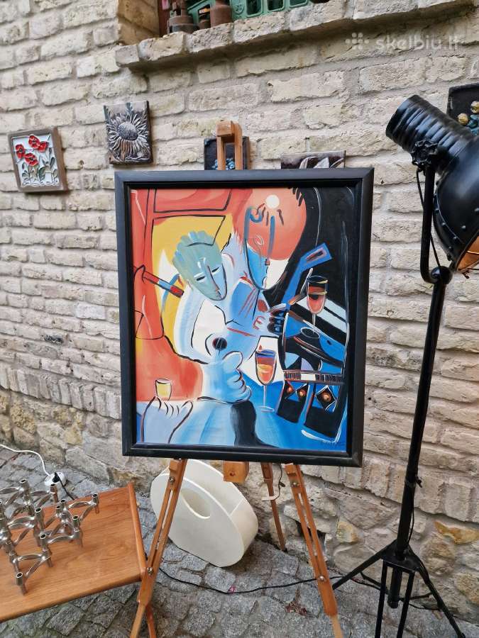 Vintažiniai mid century abstrakcionizmo darbai - nuotraukos Nr. 12