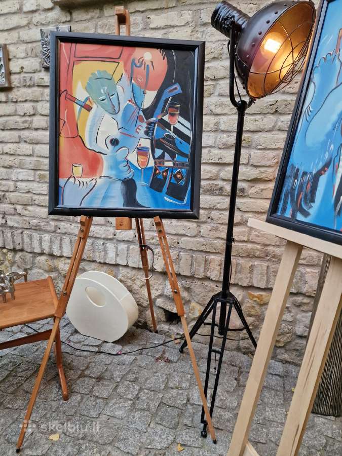 Vintažiniai mid century abstrakcionizmo darbai - nuotraukos Nr. 17