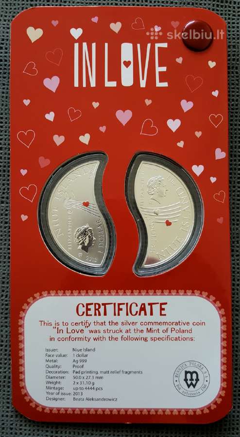 Niue Island 1 dollar "In Love" 2013 - nuotraukos Nr. 3