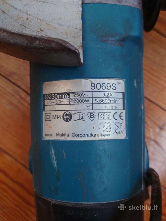 Makita 230mm 2000w 9069s - nuotraukos Nr. 6