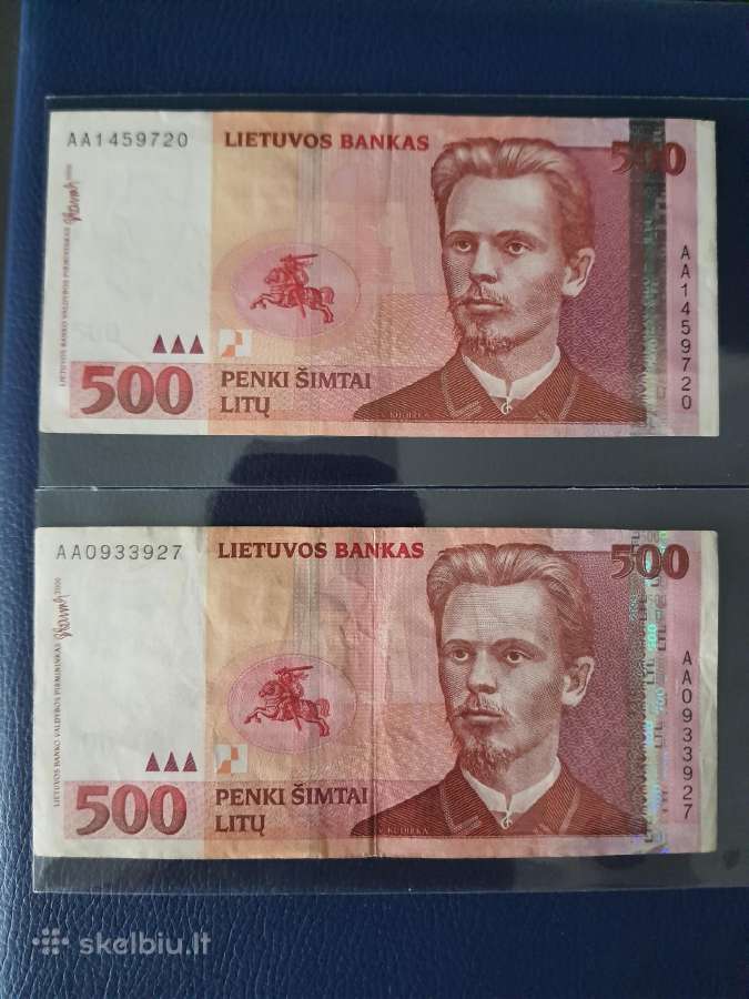 500 lt. 2vnt.-380 eur.