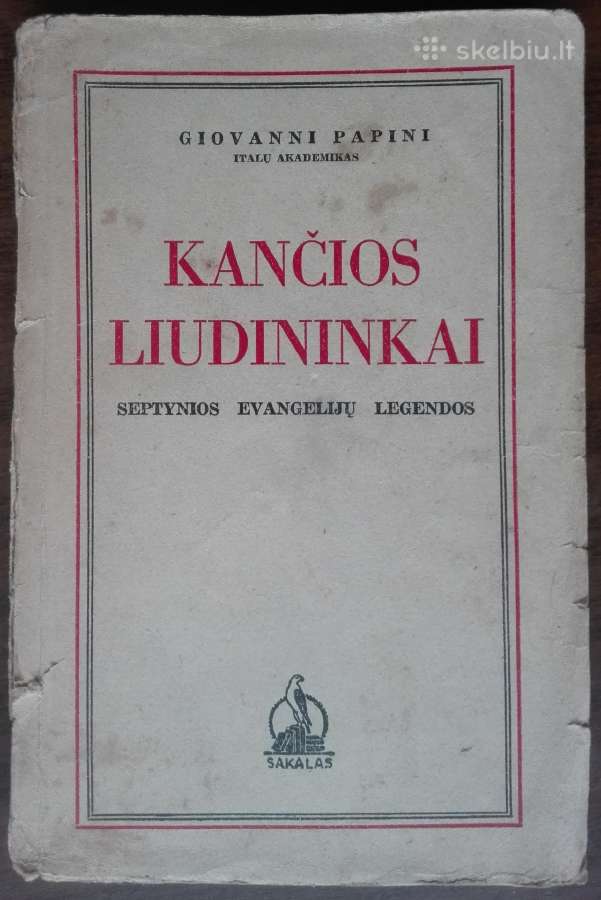 1798. Kančios Liudininkai G. Papini antikvarinė-ko