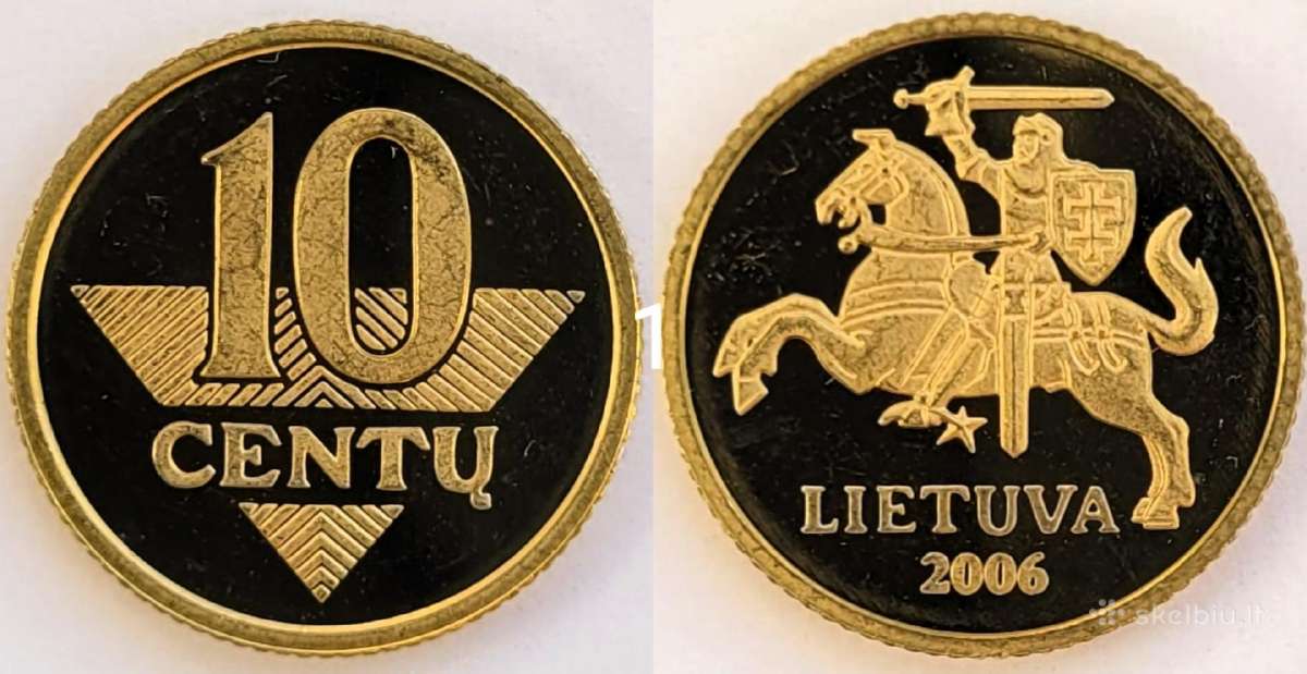 Lietuviška 2006 m. 10 centų Proof-like moneta