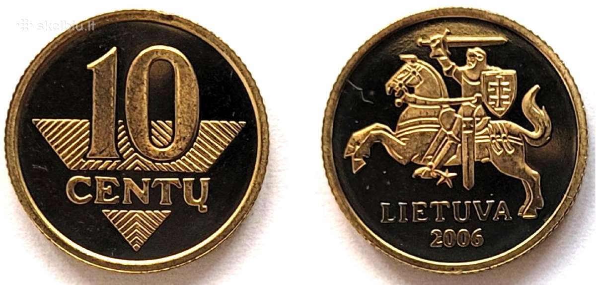 Lietuviška 2006 m. 10 centų Proof-like moneta - nuotraukos Nr. 3