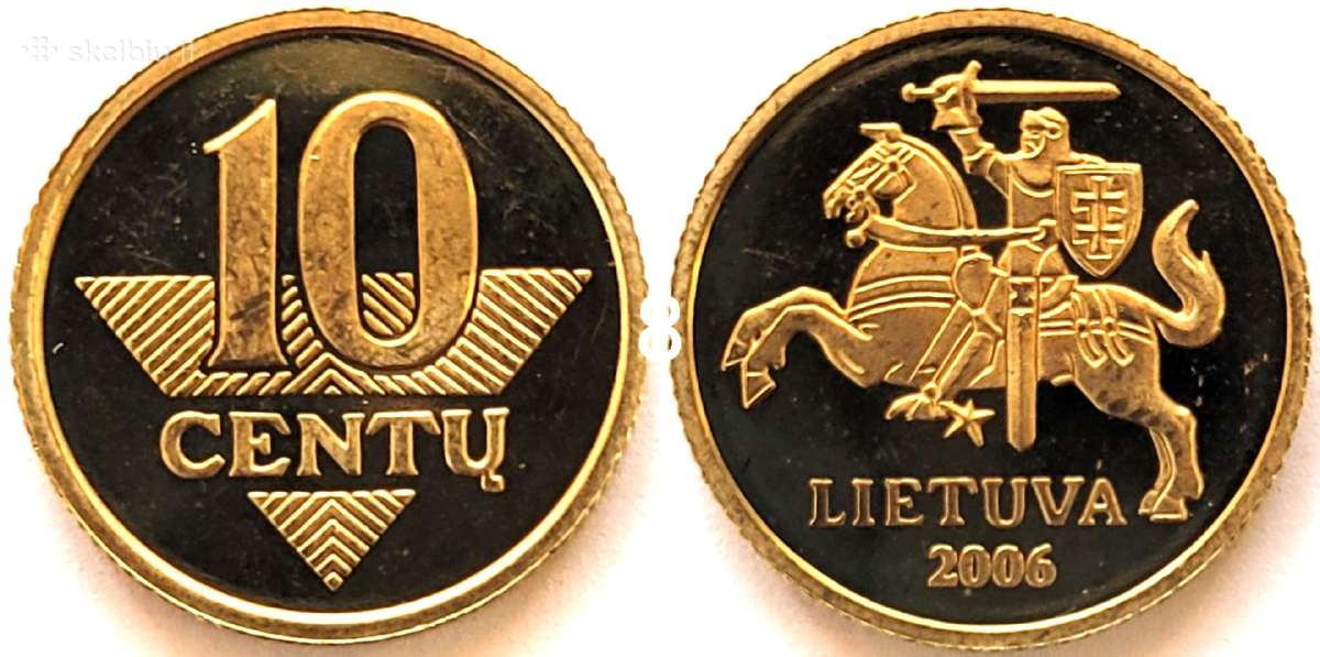 Lietuviška 2006 m. 10 centų Proof-like moneta - nuotraukos Nr. 4