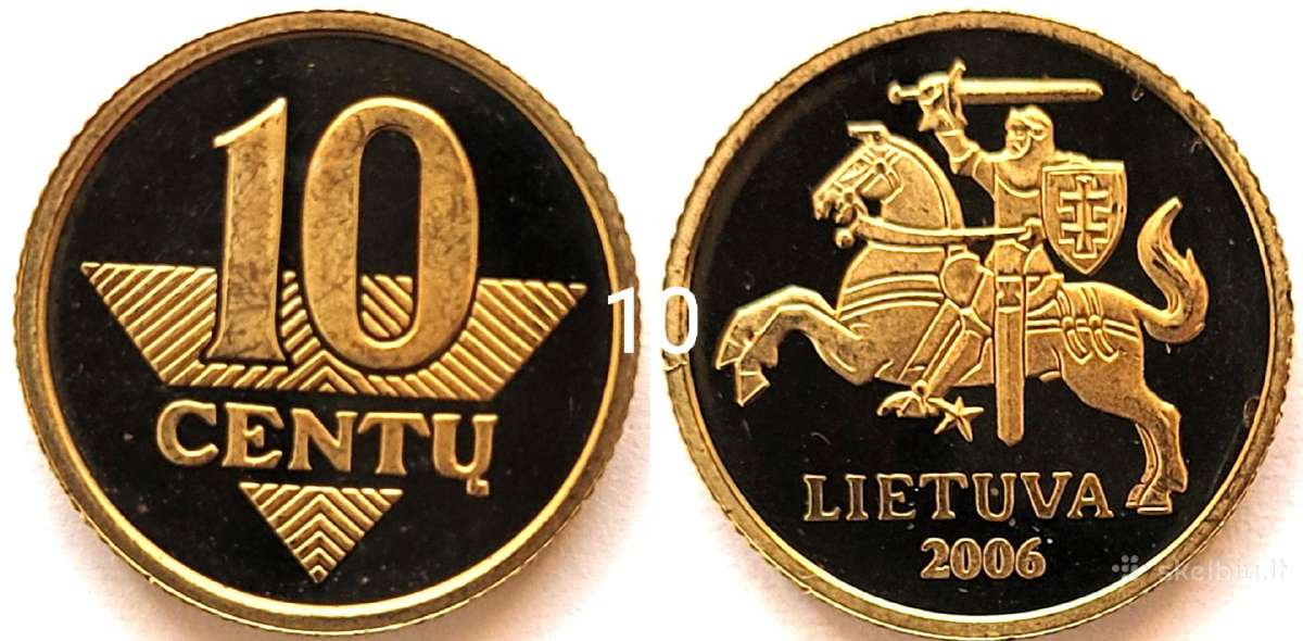 Lietuviška 2006 m. 10 centų Proof-like moneta - nuotraukos Nr. 5
