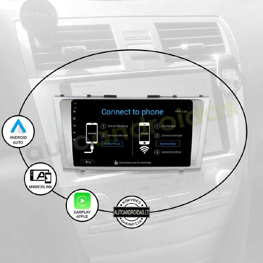 Toyota Camry 2006-11 Android multimedija WiFi/GPS - nuotraukos Nr. 10