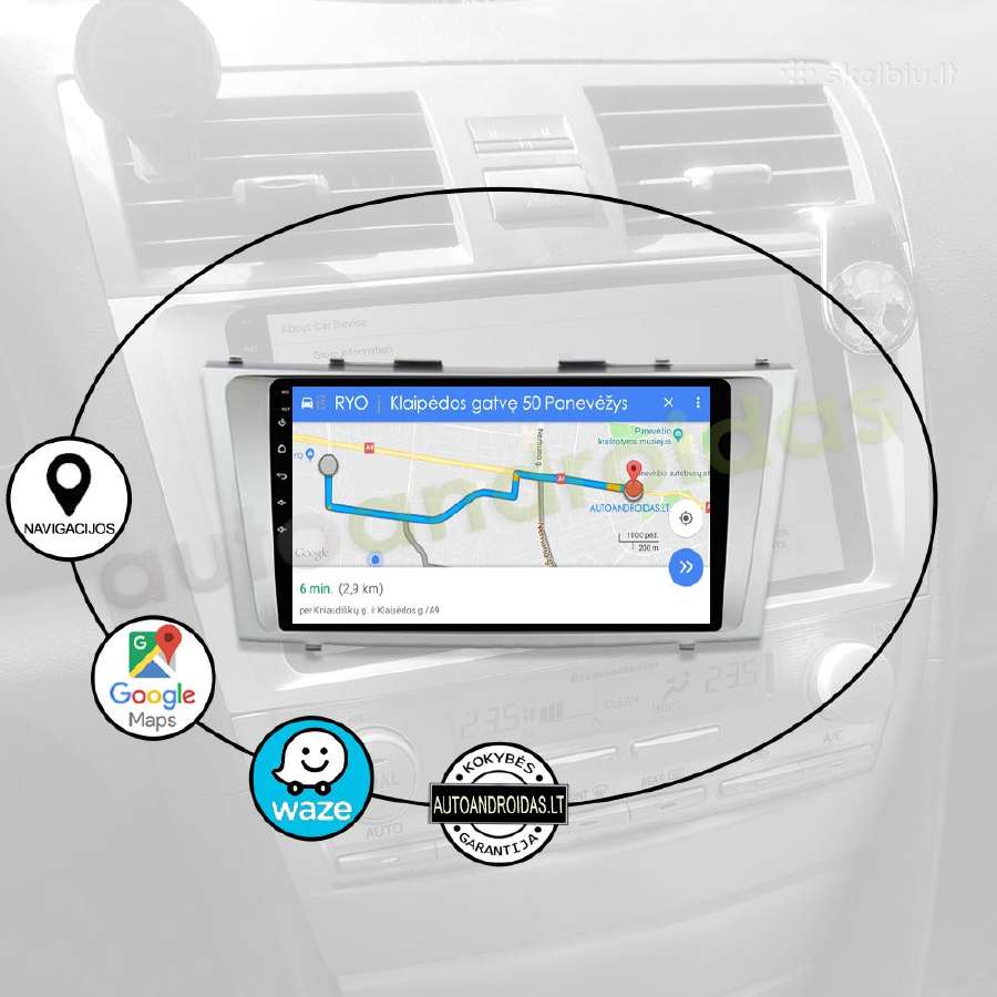 Toyota Camry 2006-11 Android multimedija WiFi/GPS - nuotraukos Nr. 11
