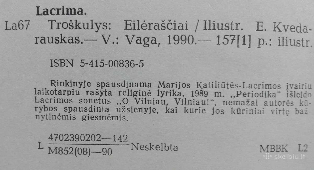 1801. Troškulys Lacrima - nuotraukos Nr. 2