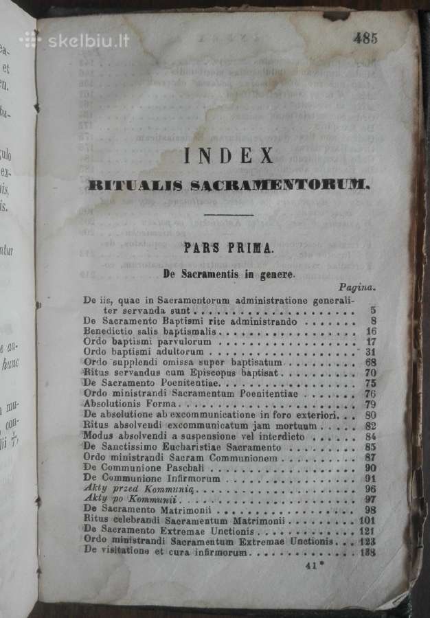 1807. Rituale Sacramentorum Ac Aliarum Ecclesia Ro - nuotraukos Nr. 9