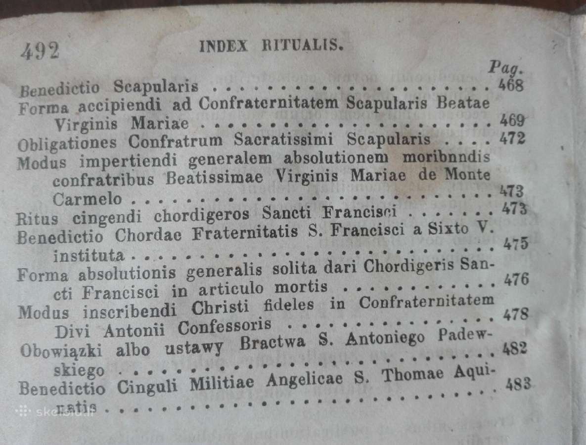 1807. Rituale Sacramentorum Ac Aliarum Ecclesia Ro - nuotraukos Nr. 13