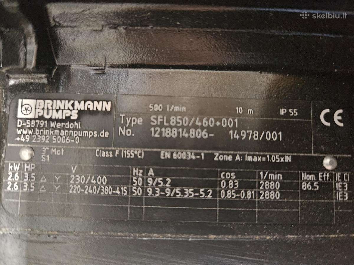 Brinkmann Pumps siurblys Sfl850/460+001 - nuotraukos Nr. 2