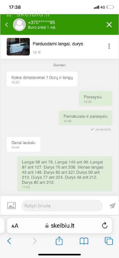 Parduodami langai, durys - nuotraukos Nr. 9