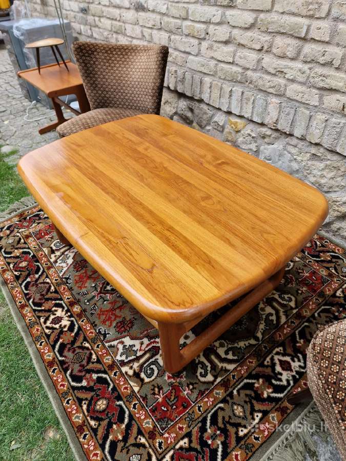 Vintažinis mid century tikmedžio masyvo staliukas - nuotraukos Nr. 14