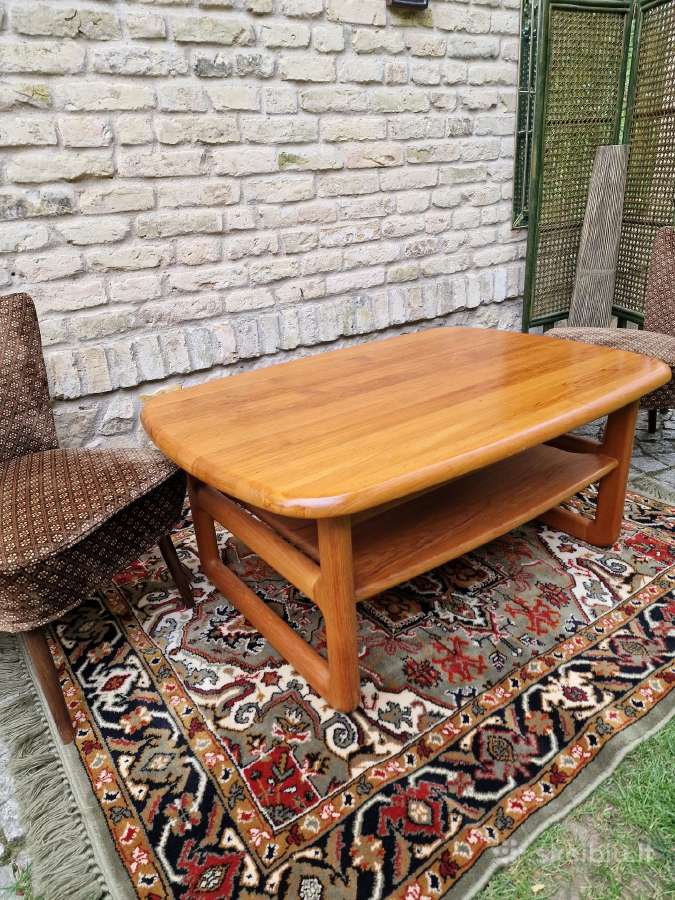 Vintažinis mid century tikmedžio masyvo staliukas - nuotraukos Nr. 18