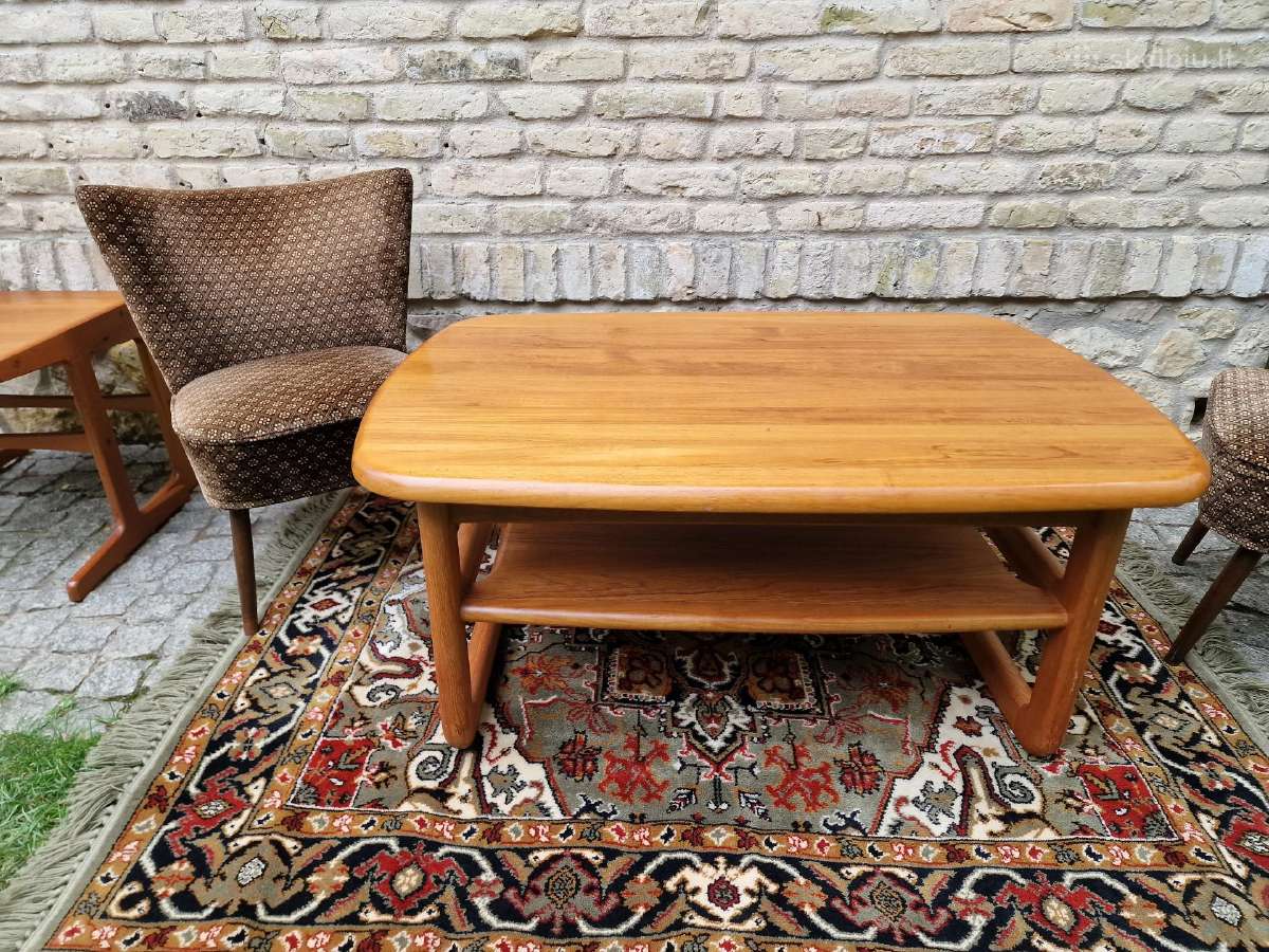 Vintažinis mid century tikmedžio masyvo staliukas - nuotraukos Nr. 20