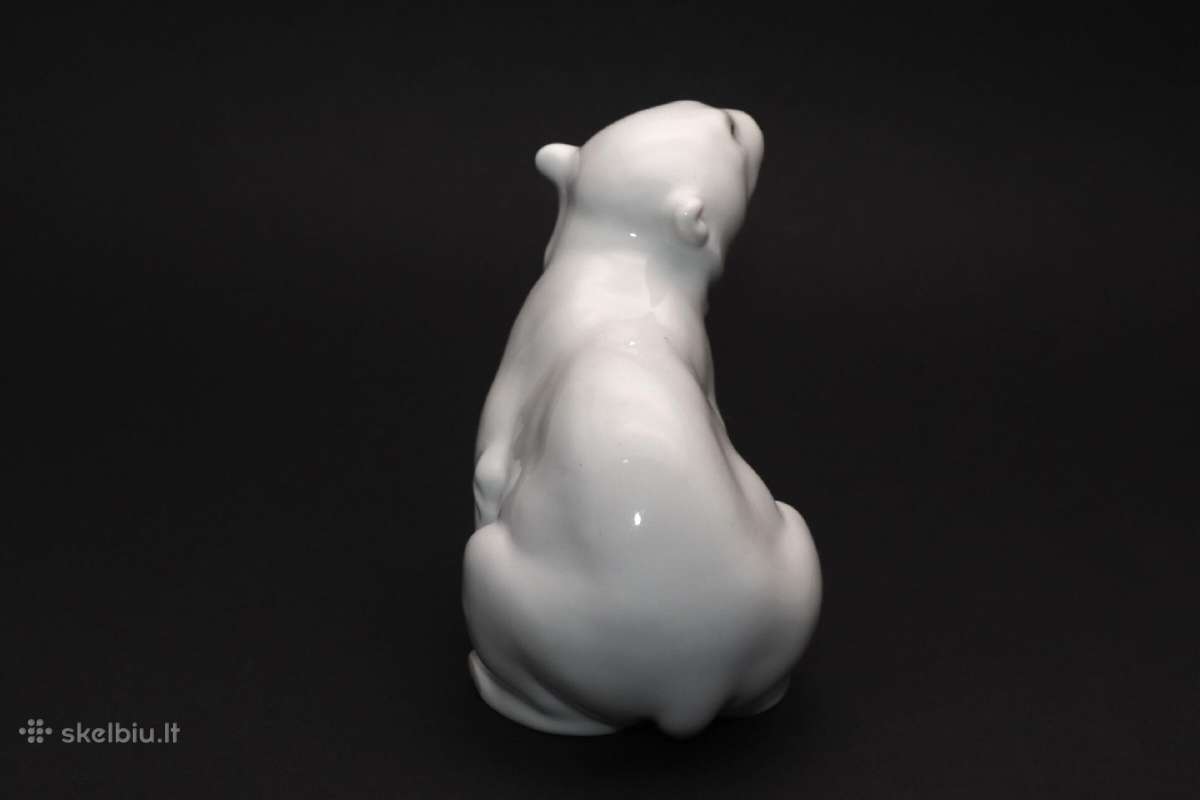 Balta meška porcelianas aukštis 13 cm. - nuotraukos Nr. 4