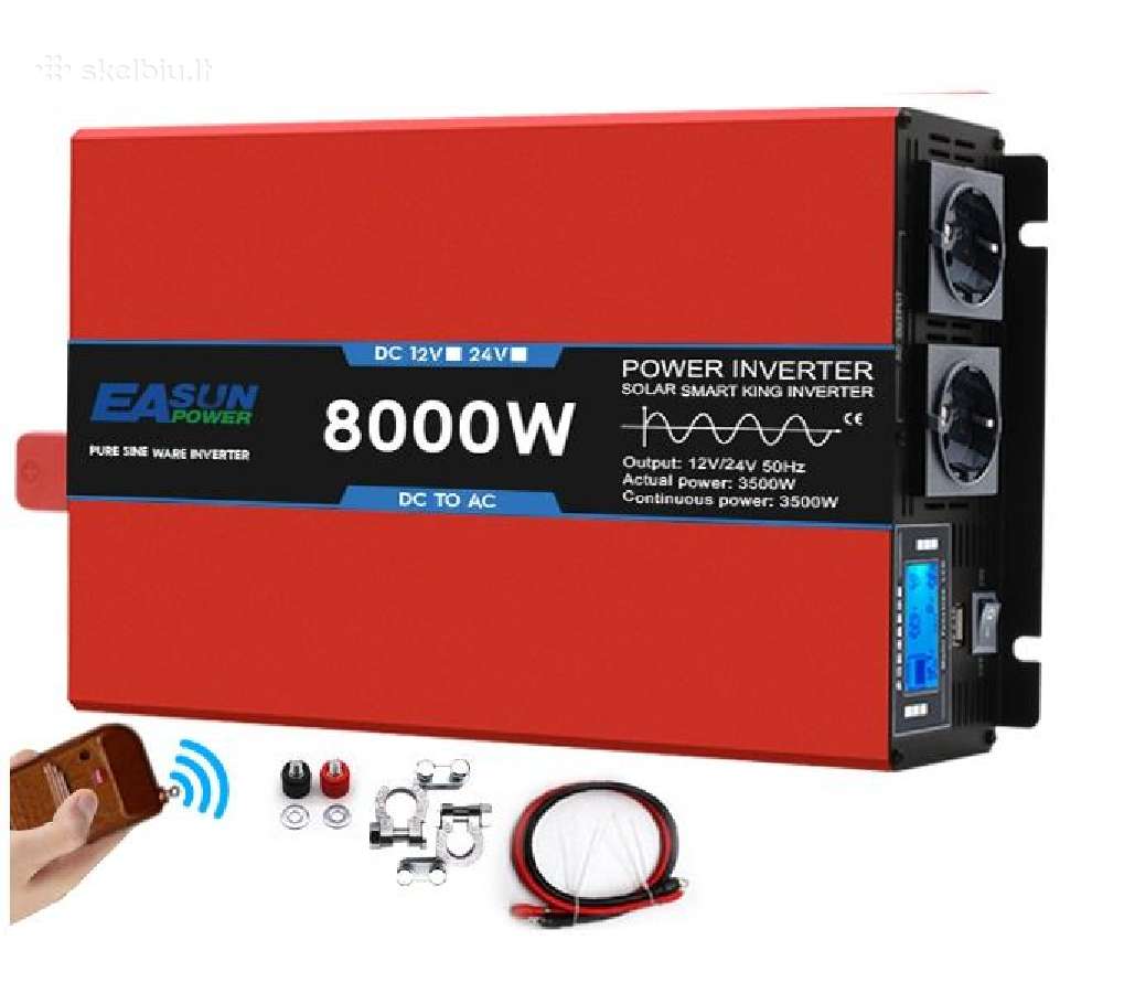 Įtampos keitiklis– inverteris 12-220v 8000w pultel