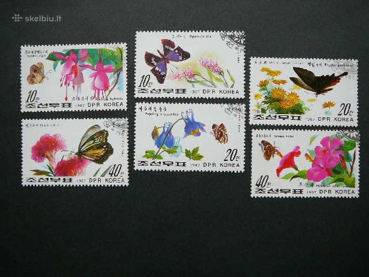 Drugeliai Rozes Geles Koreja 1987 antsp. kr821