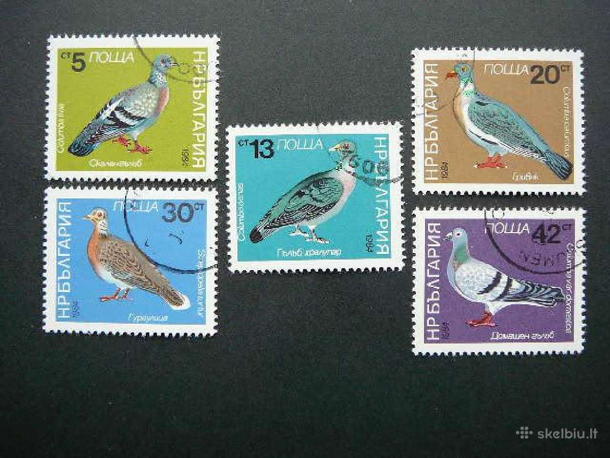 Pauksciai Balandziai Bulgarija 1984 antsp. bg602