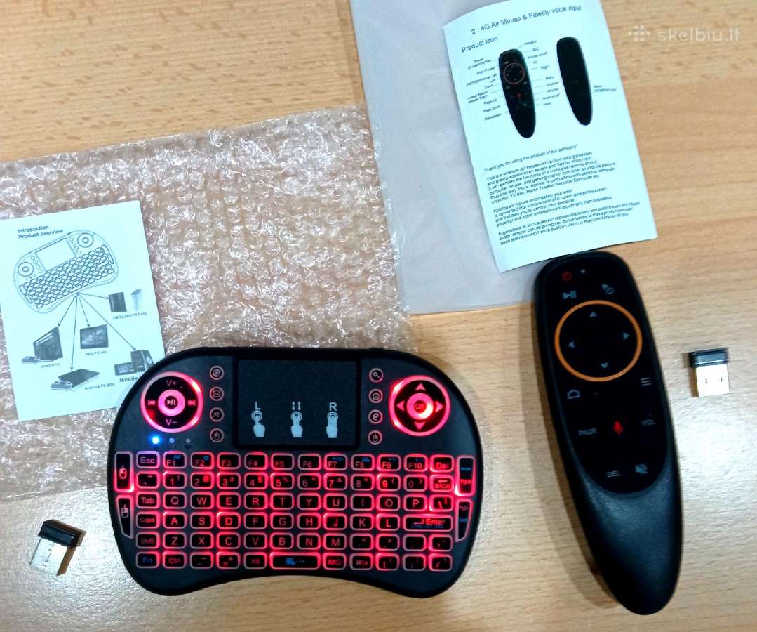 Mini klaviatūra ir Air Mouse G10s pultas