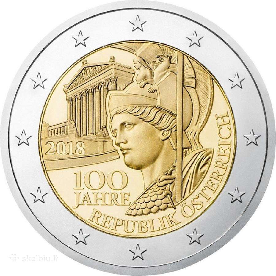 Austrijos proginės 2 eurų monetos (Unc) Atnaujinta - nuotraukos Nr. 5
